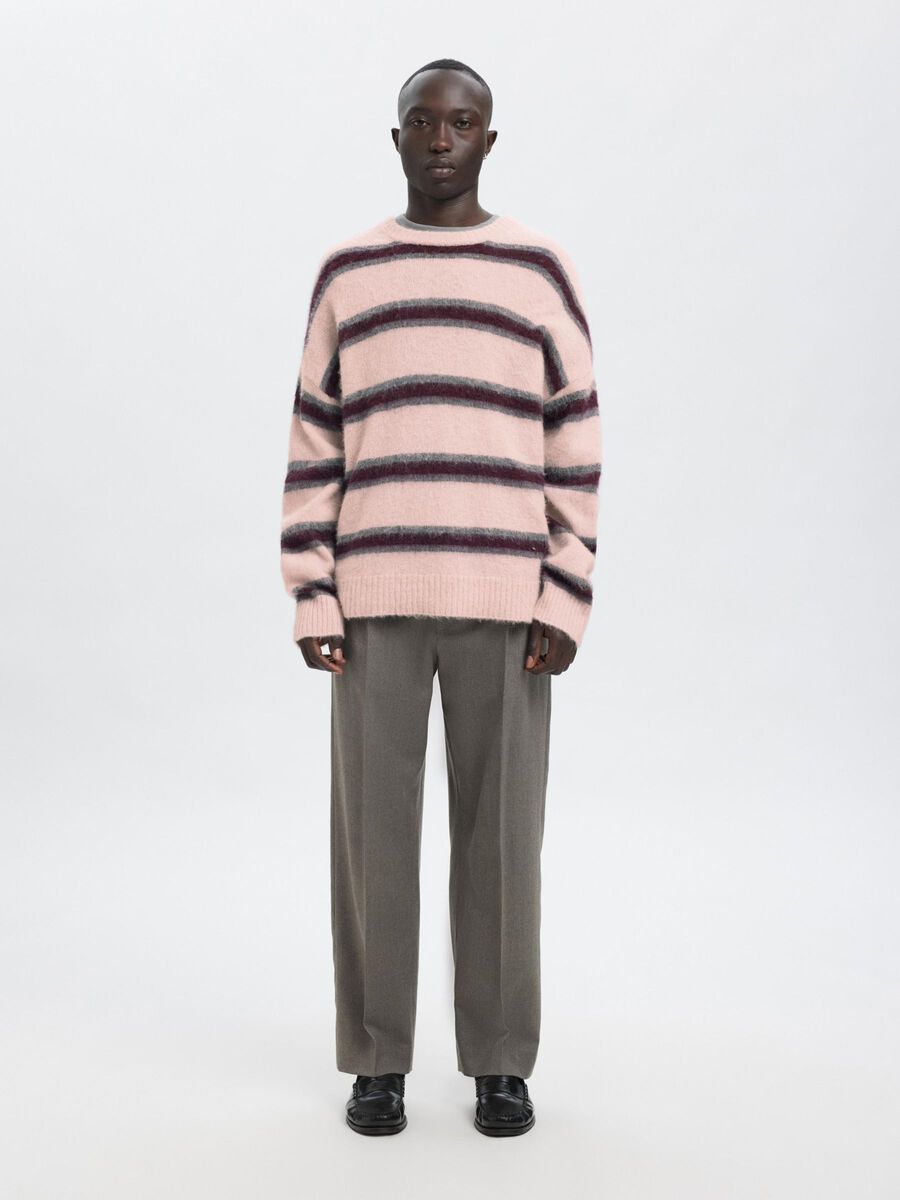Carousel image - REGULAR FIT KNITTED PULLOVER, Barely Pink | 1