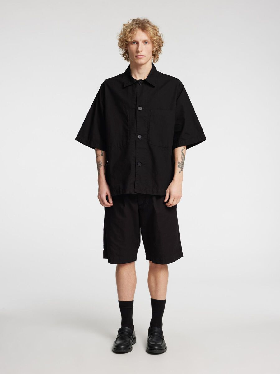 Selected LOOSE FIT OVERSHIRT, Black, highres - 16097595_Black_005.jpg