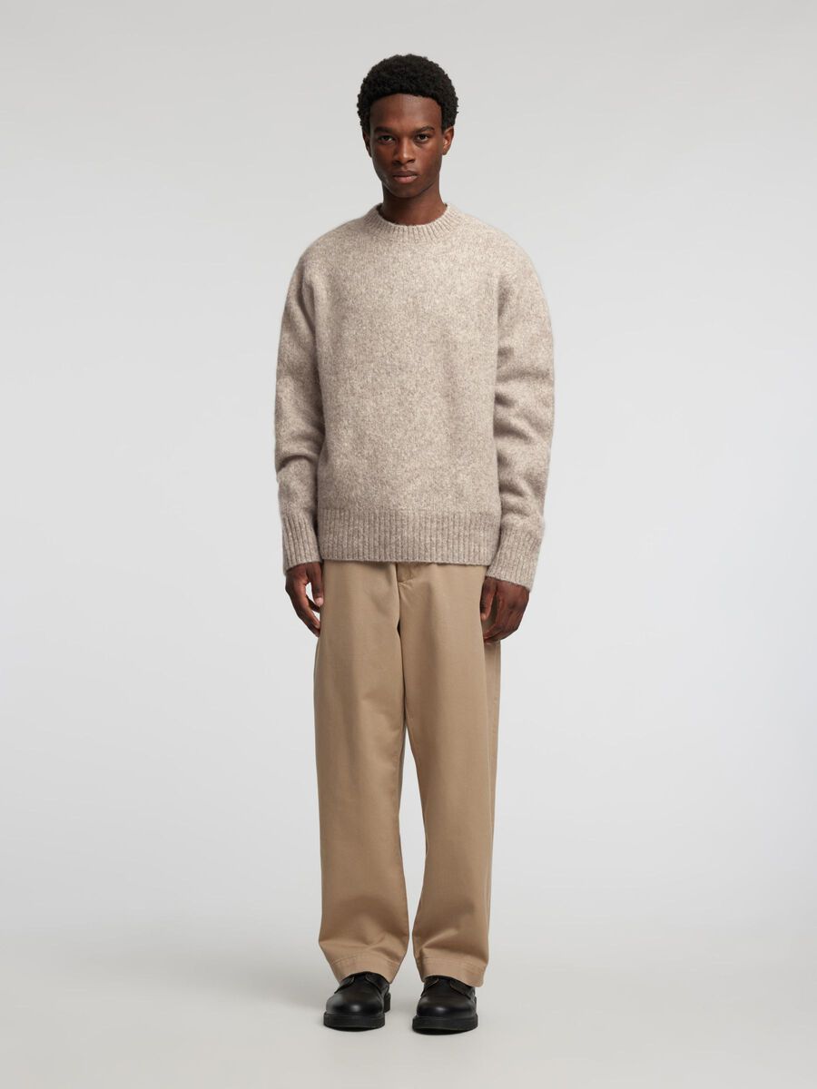 Selected LONG SLEEVED KNITTED PULLOVER, Medium Grey Melange, highres - 16094961_MediumGreyMelange_005.jpg