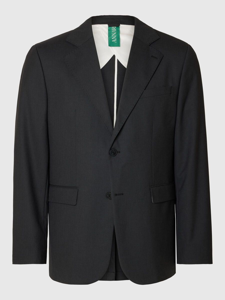 Carousel image - RELAXED FIT WOOL BLAZER, Black | 3
