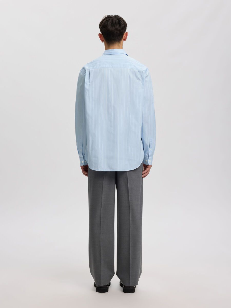 Carousel image - RELAXED FIT STRIPED SHIRT, Cashmere Blue | 4