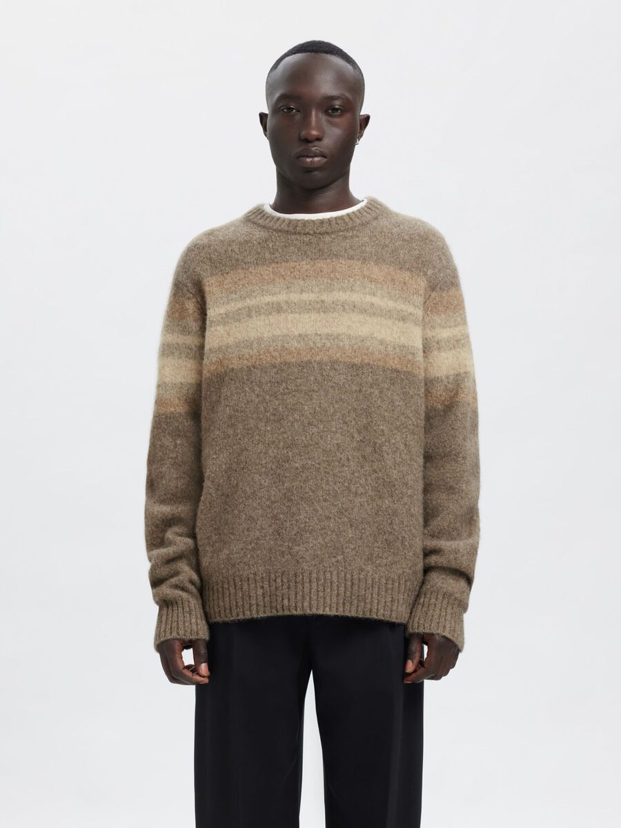 Carousel image - REGULAR FIT KNITTED PULLOVER, Brownie | 1
