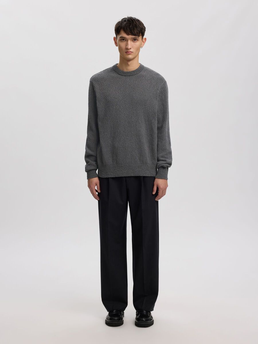 Product tile image - COTTON CREWNECK JUMPER, Dark Grey | 16100797_DarkGrey