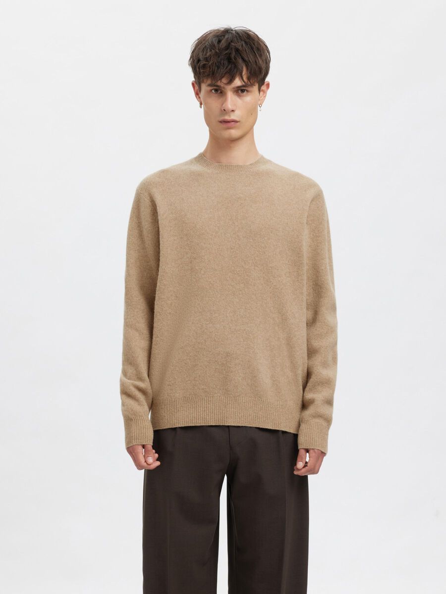 Selected MERINO WOOL PULLOVER, Oatmeal, highres - 16094958_Oatmeal_003.jpg