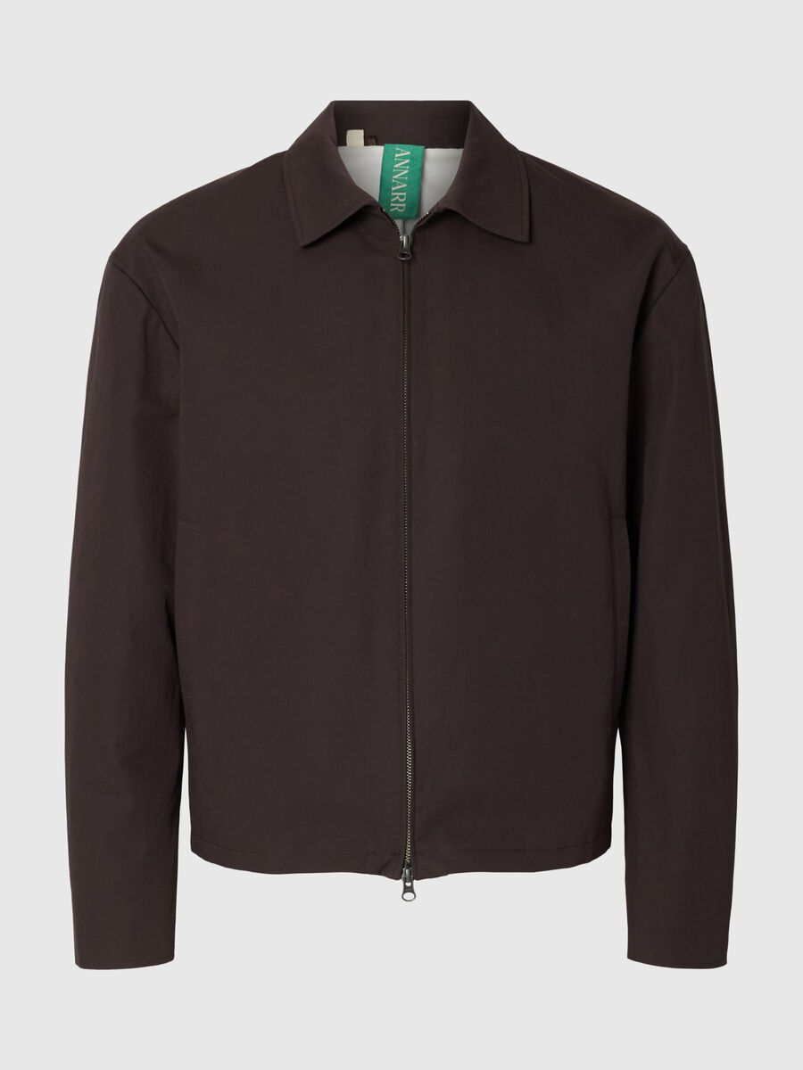 Carousel image - LINEN BLEND OVERSHIRT, Licorice | 3