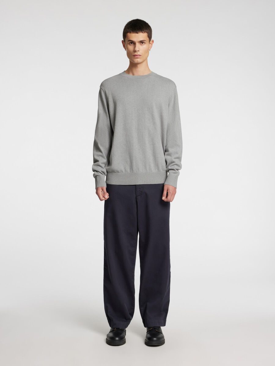 Selected REGULAR FIT  KNITTED PULLOVER, Light Grey Melange, highres - 16097167_LightGreyMelange_005.jpg
