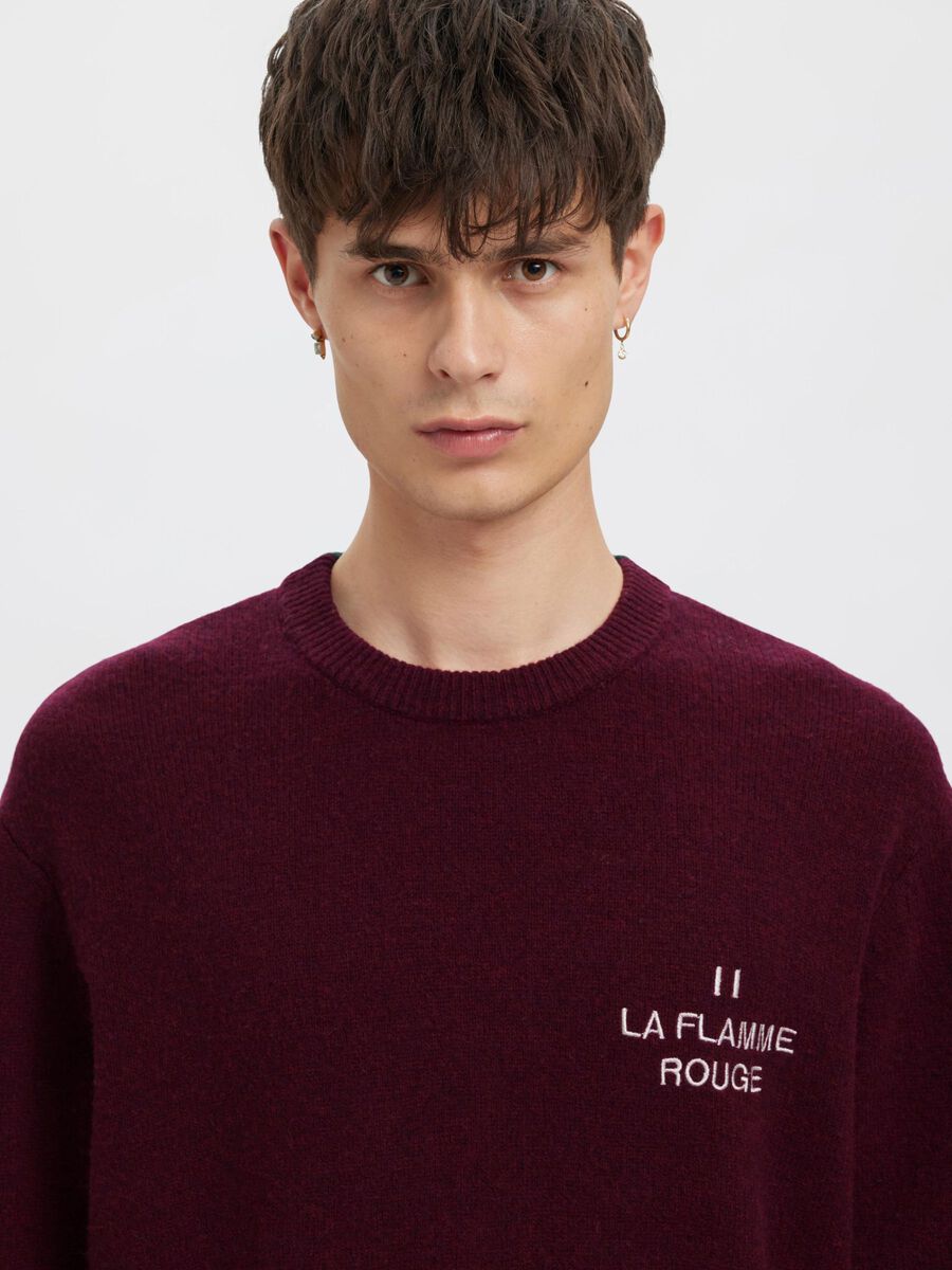 Carousel image - REGULAR FIT KNITTED PULLOVER, Loganberry | 7