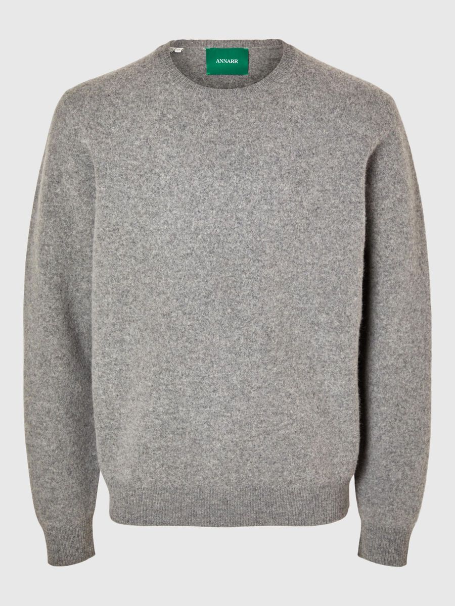 Carousel image - MERINO WOOL PULLOVER, Medium Grey Melange | 3
