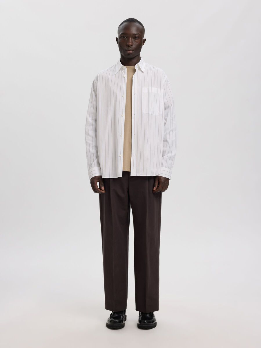 Product tile image - PLEATED LINEN-BLEND TROUSERS, Licorice | 16100248_Licorice