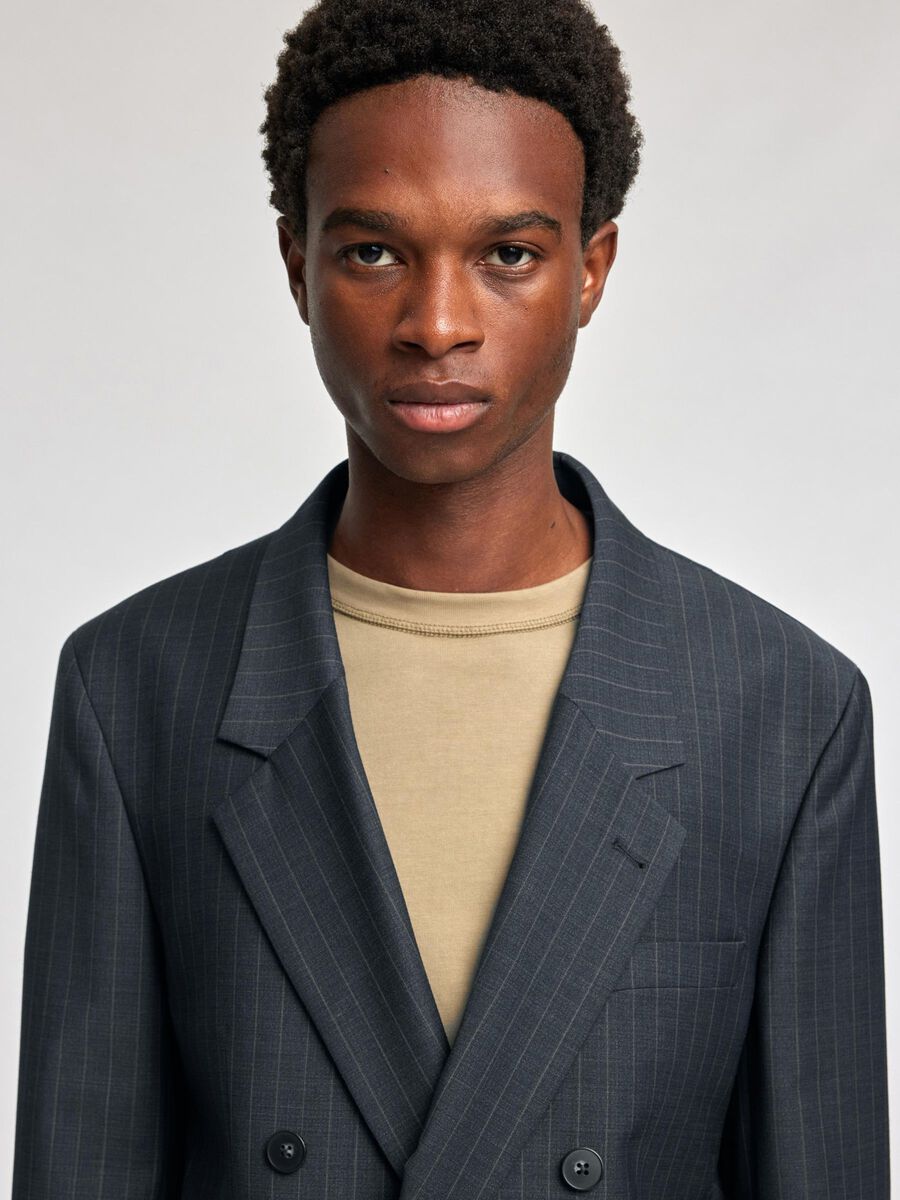 Carousel image - RELAXED FIT DOUBLE-BREASTED BLAZER, Dark Navy | 6