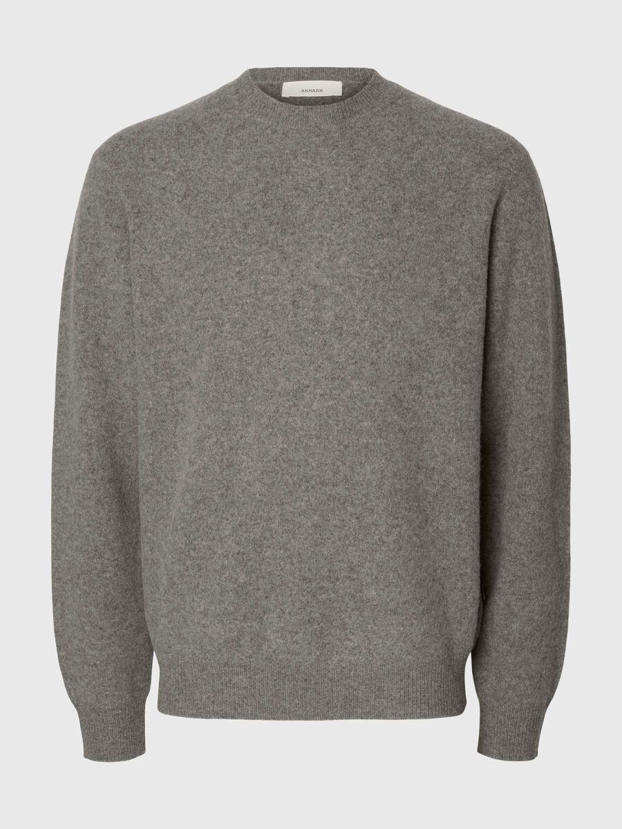 Carousel image - MERINO WOOL PULLOVER, Medium Grey Melange | 3