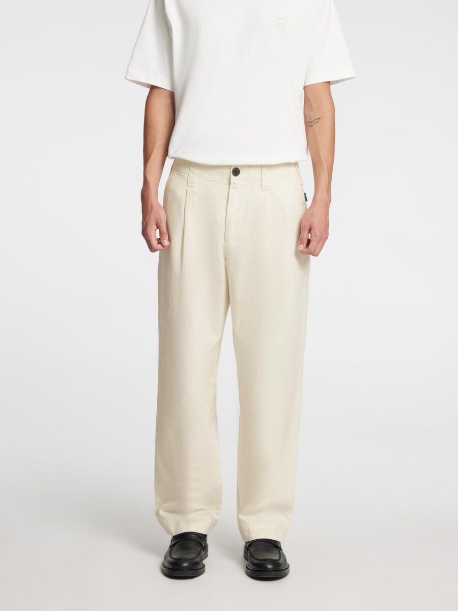 Selected LOOSE FIT TROUSERS, Coconut Milk, highres - 16097054_CoconutMilk_003.jpg