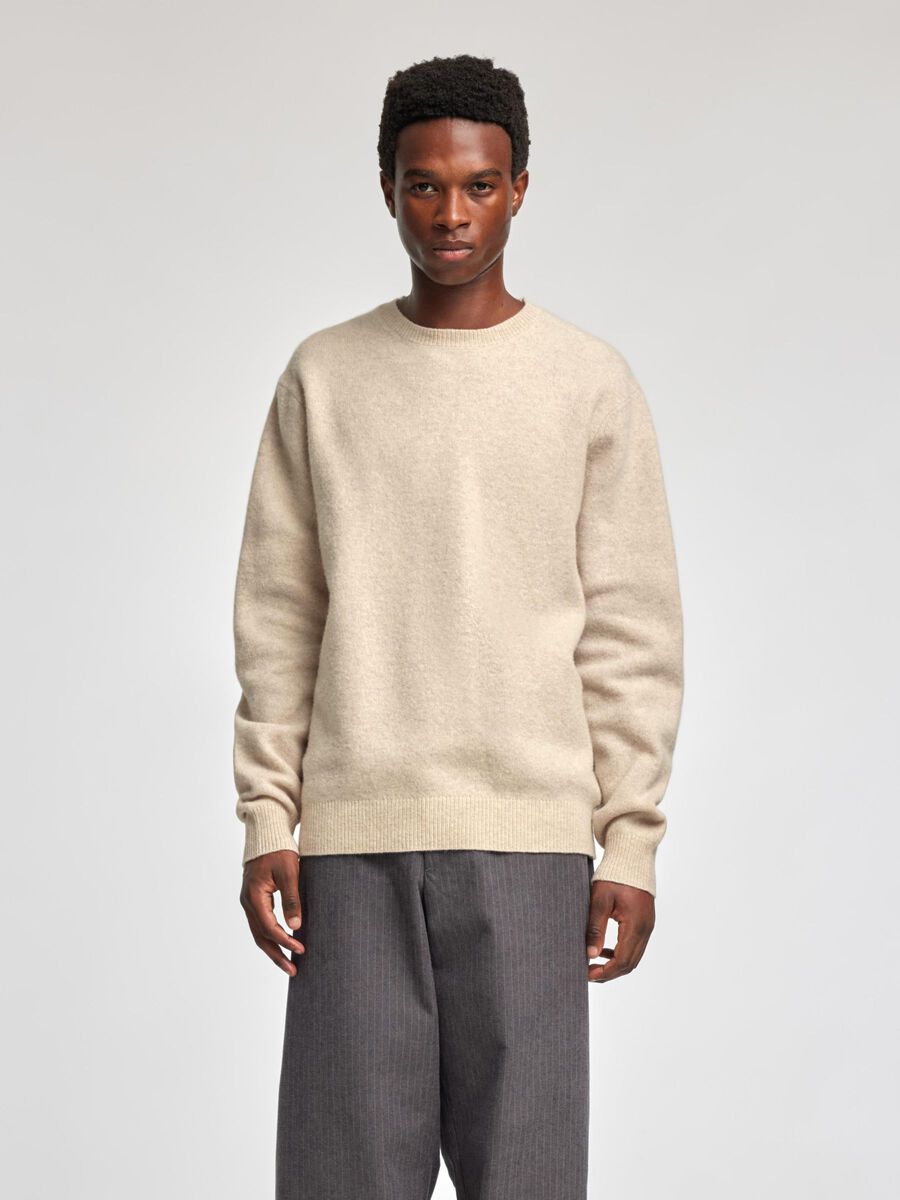 Selected MERINO WOOL PULLOVER, Beige, highres - 16094958_Beige_003.jpg