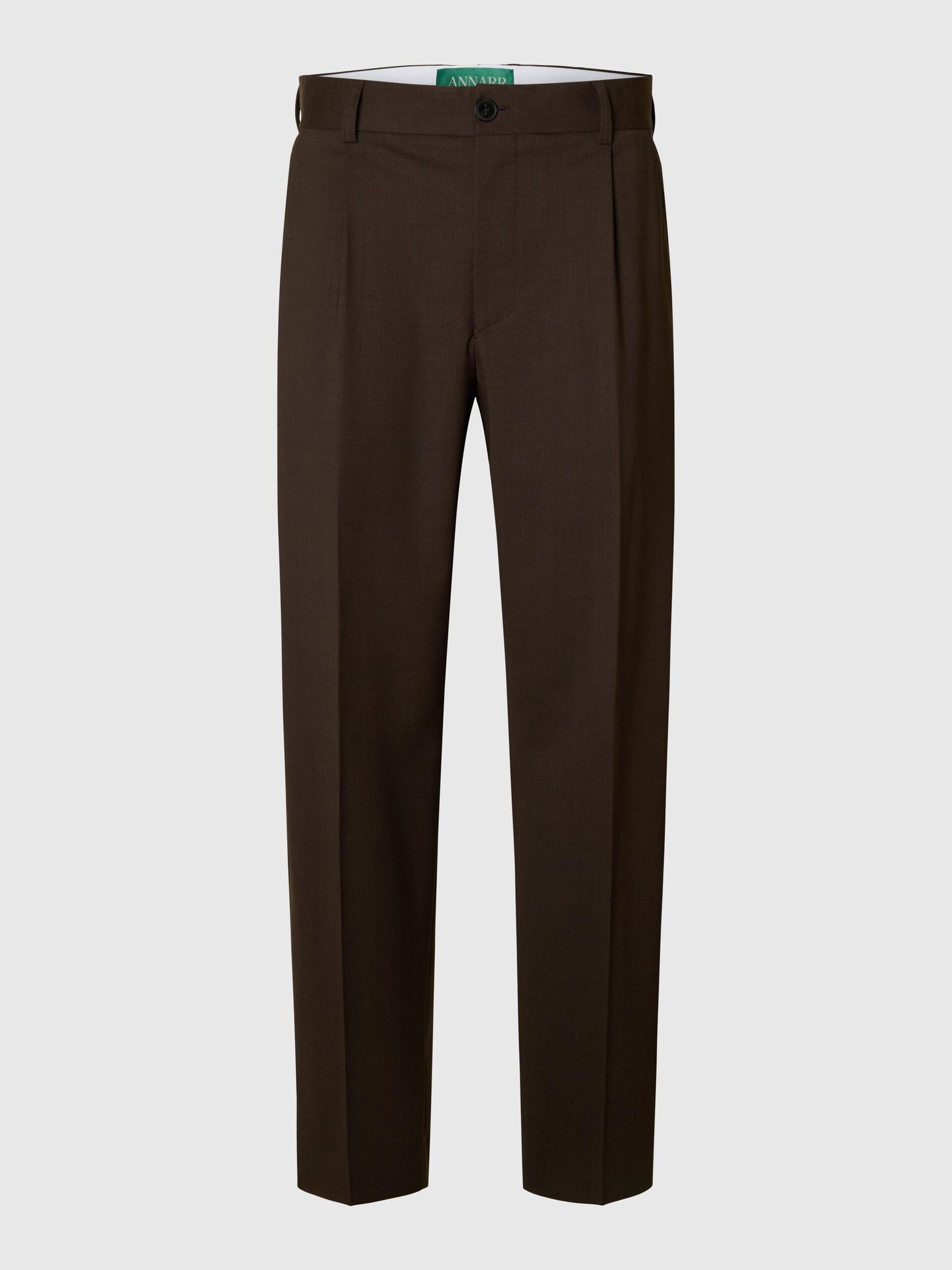 Carousel image - RELAXED FIT TROUSERS, Dark Brown Melange | 3