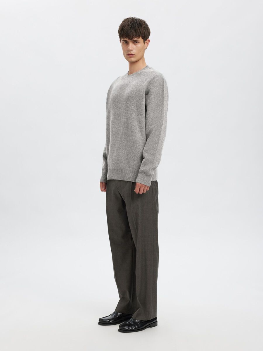 Carousel image - MERINO WOOL PULLOVER, Medium Grey Melange | 5