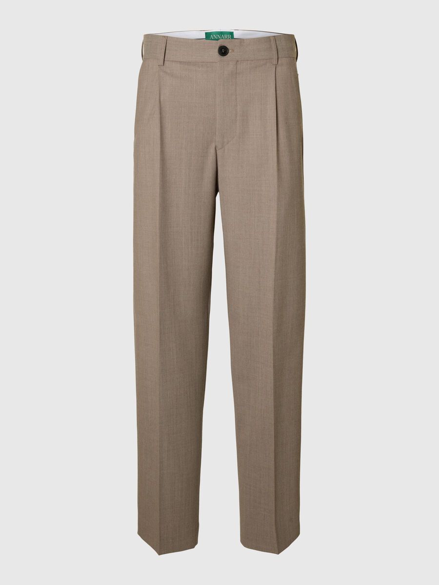 Carousel image - RELAXED FIT TROUSERS, Dark Sand Melange | 3