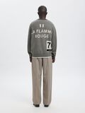 Product image thumbnail - REGULAR FIT KNITTED PULLOVER, Grey Melange | 4