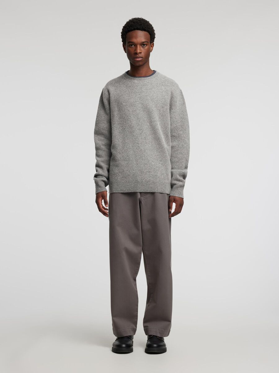 Selected MERINO WOOL PULLOVER, Medium Grey Melange, highres - 16094958_MediumGreyMelange_005.jpg
