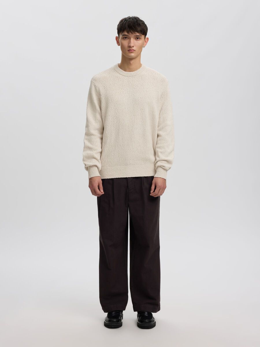 Product tile image - COTTON CREWNECK JUMPER, Oatmeal | 16100797_Oatmeal