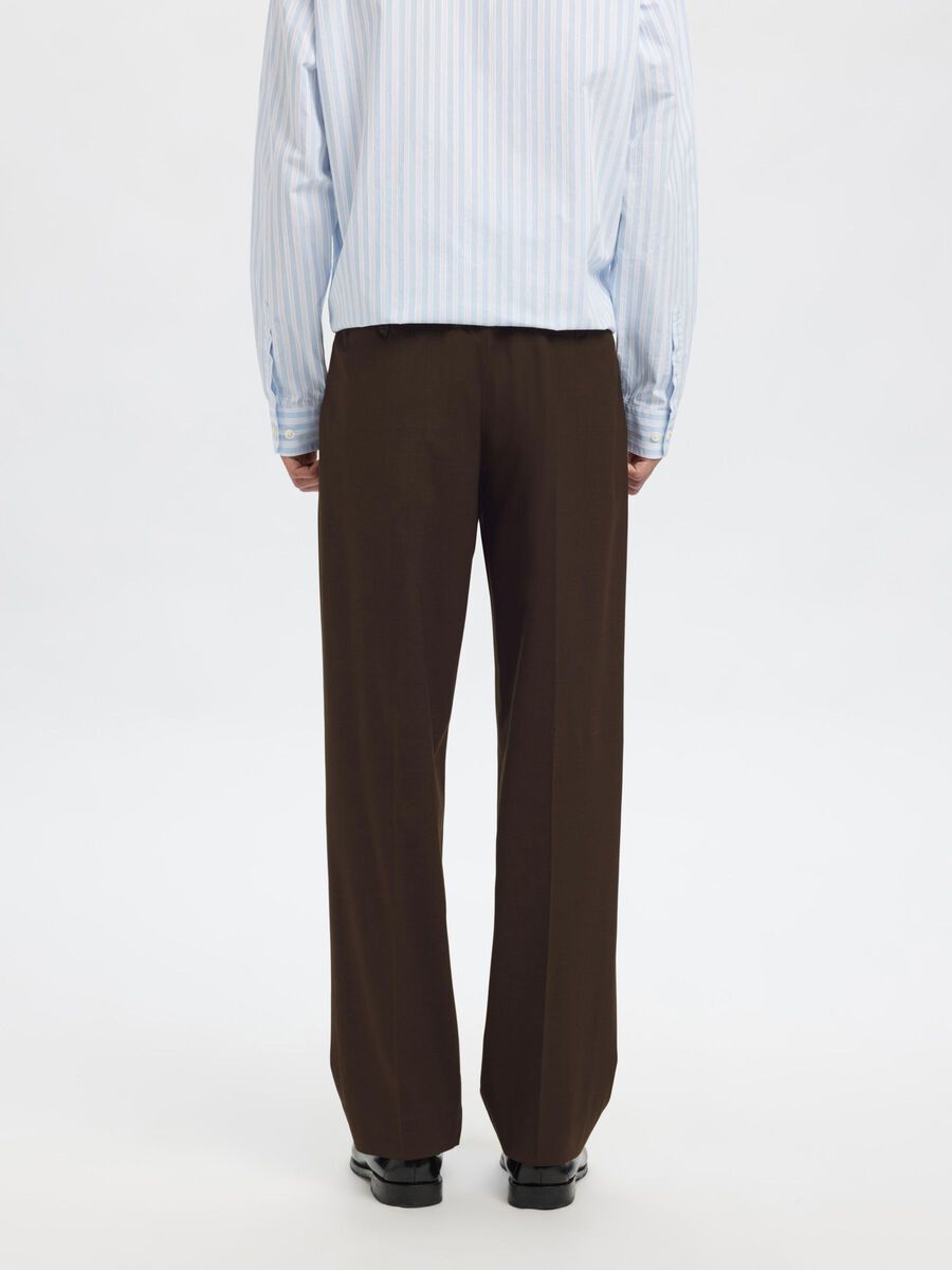 Carousel image - RELAXED FIT TROUSERS, Dark Brown Melange | 6