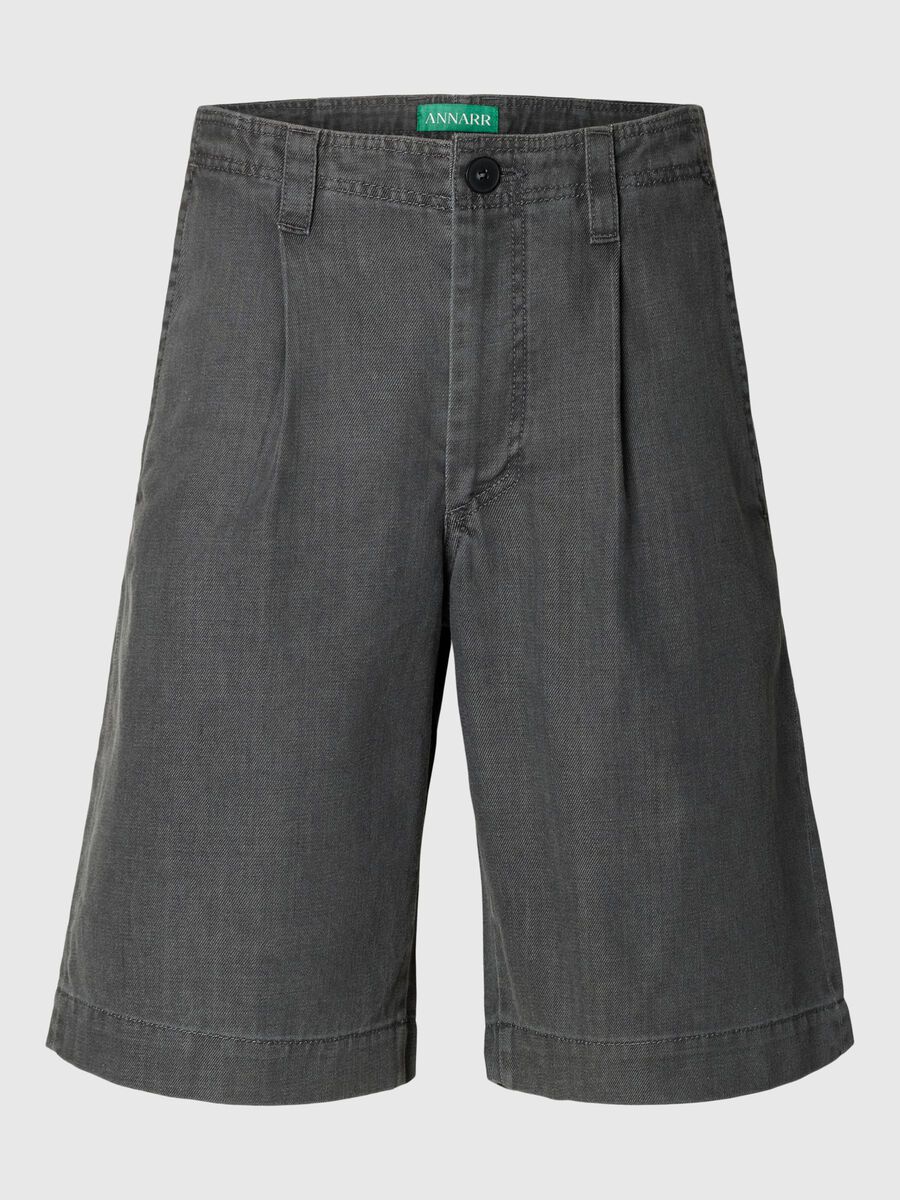 Carousel image - SELVEDGE DENIM SHORTS, Light Grey Denim | 3