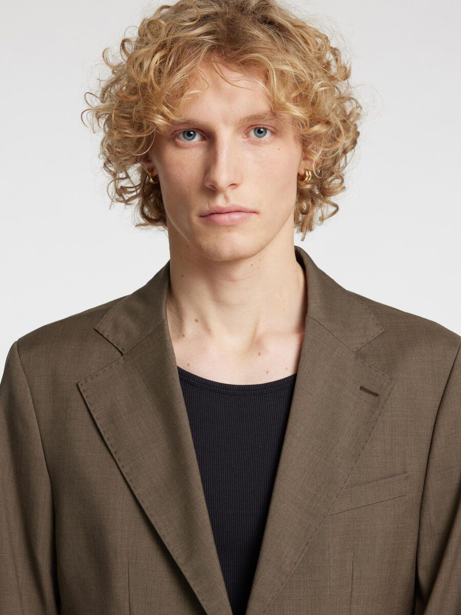 Carousel image - RELAXED FIT WOOL BLAZER, Brindle | 6