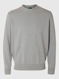 Selected REGULAR FIT  KNITTED PULLOVER, Light Grey Melange, highres - 16097167_LightGreyMelange_001.jpg