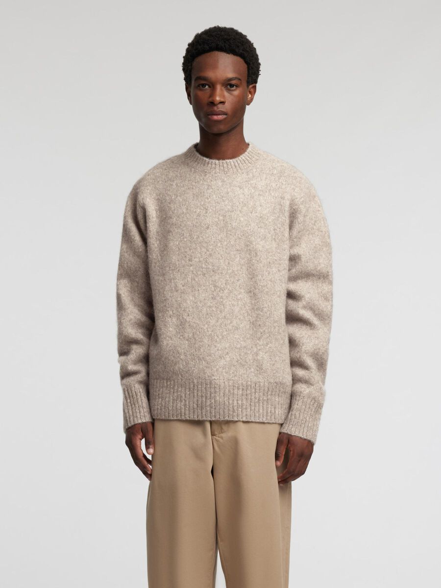 Selected LONG SLEEVED KNITTED PULLOVER, Medium Grey Melange, highres - 16094961_MediumGreyMelange_003.jpg