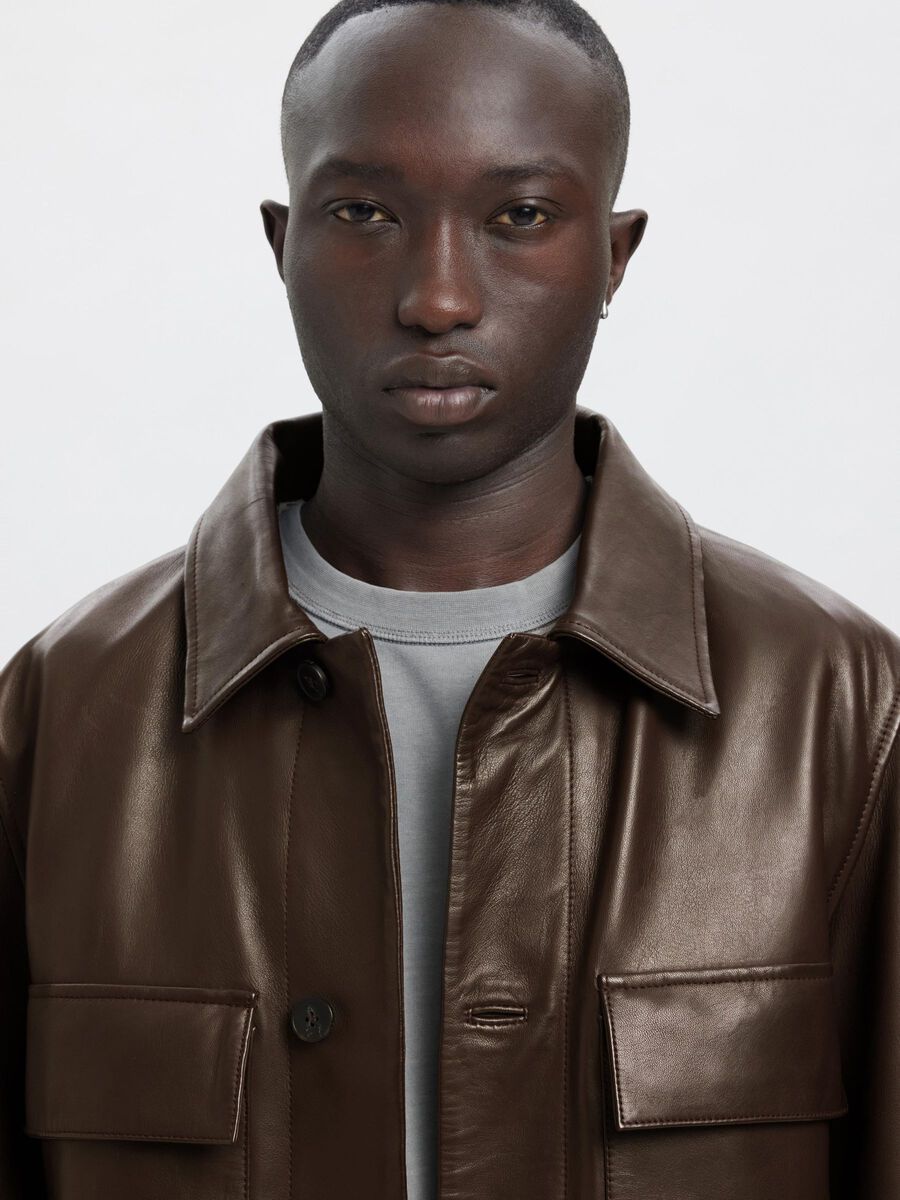 Carousel image - BUTTONED LEATHER JACKET, Delicioso | 6