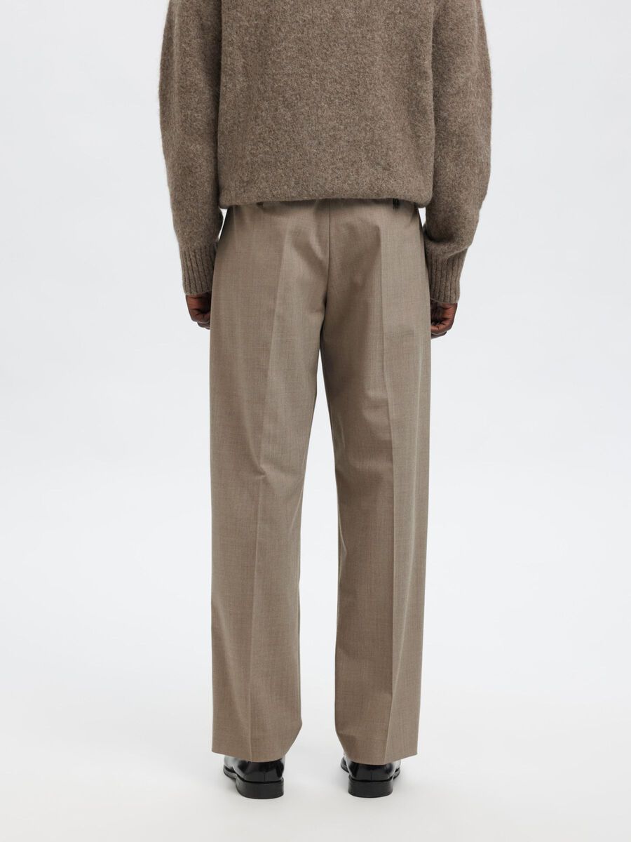 Carousel image - RELAXED FIT TROUSERS, Dark Sand Melange | 6