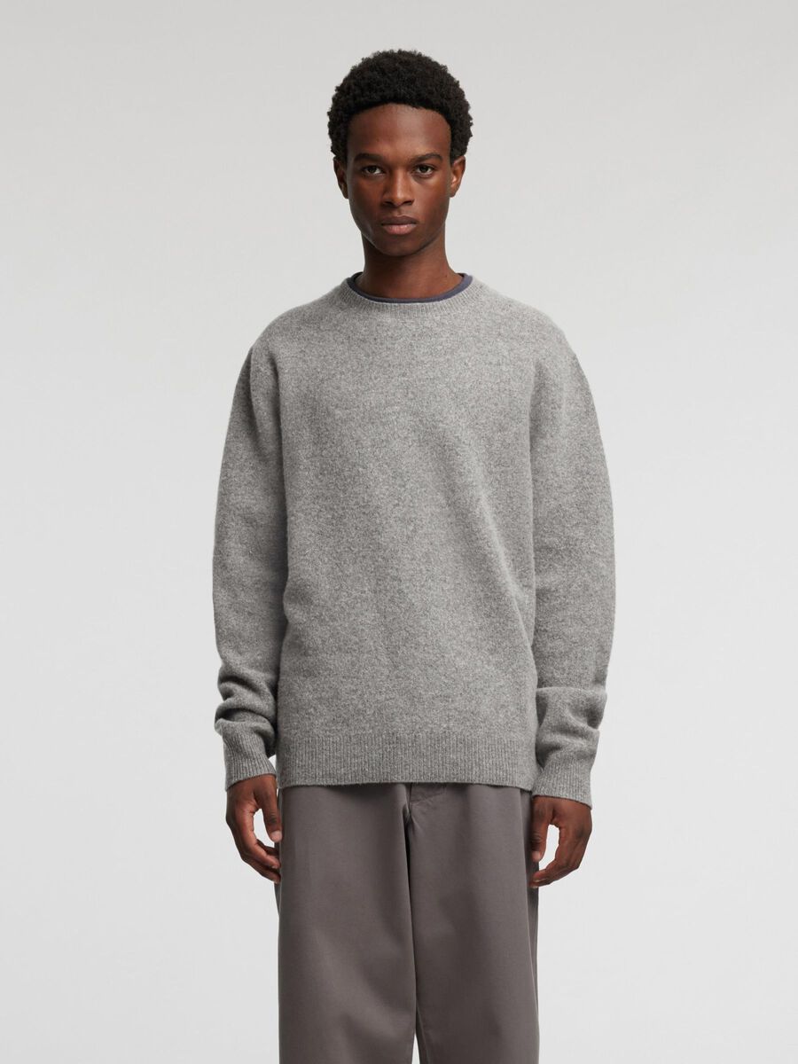 Selected MERINO WOOL PULLOVER, Medium Grey Melange, highres - 16094958_MediumGreyMelange_003.jpg