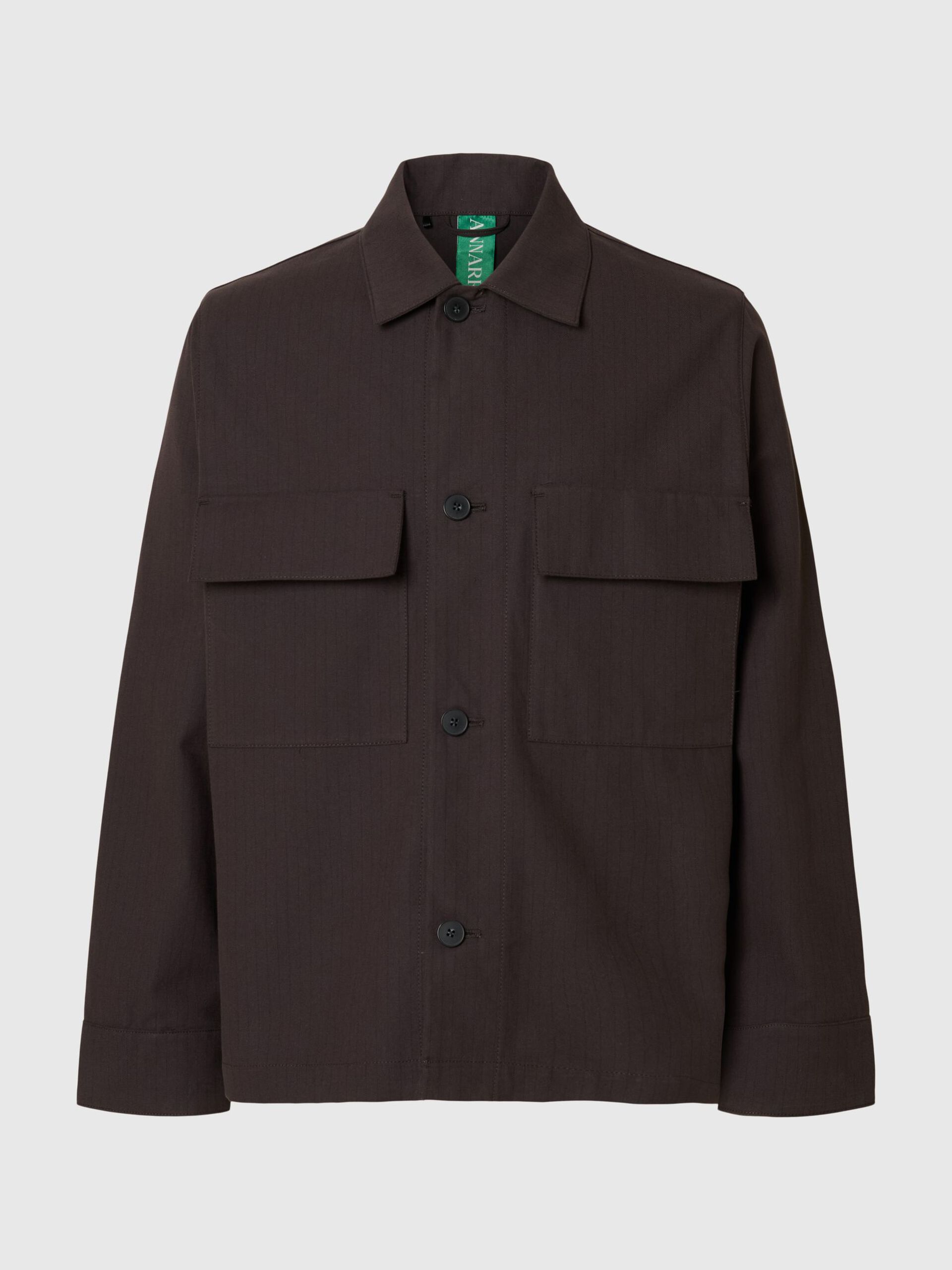 Carousel image - BOXY FIT OVERSHIRT, Chocolate Torte | 3