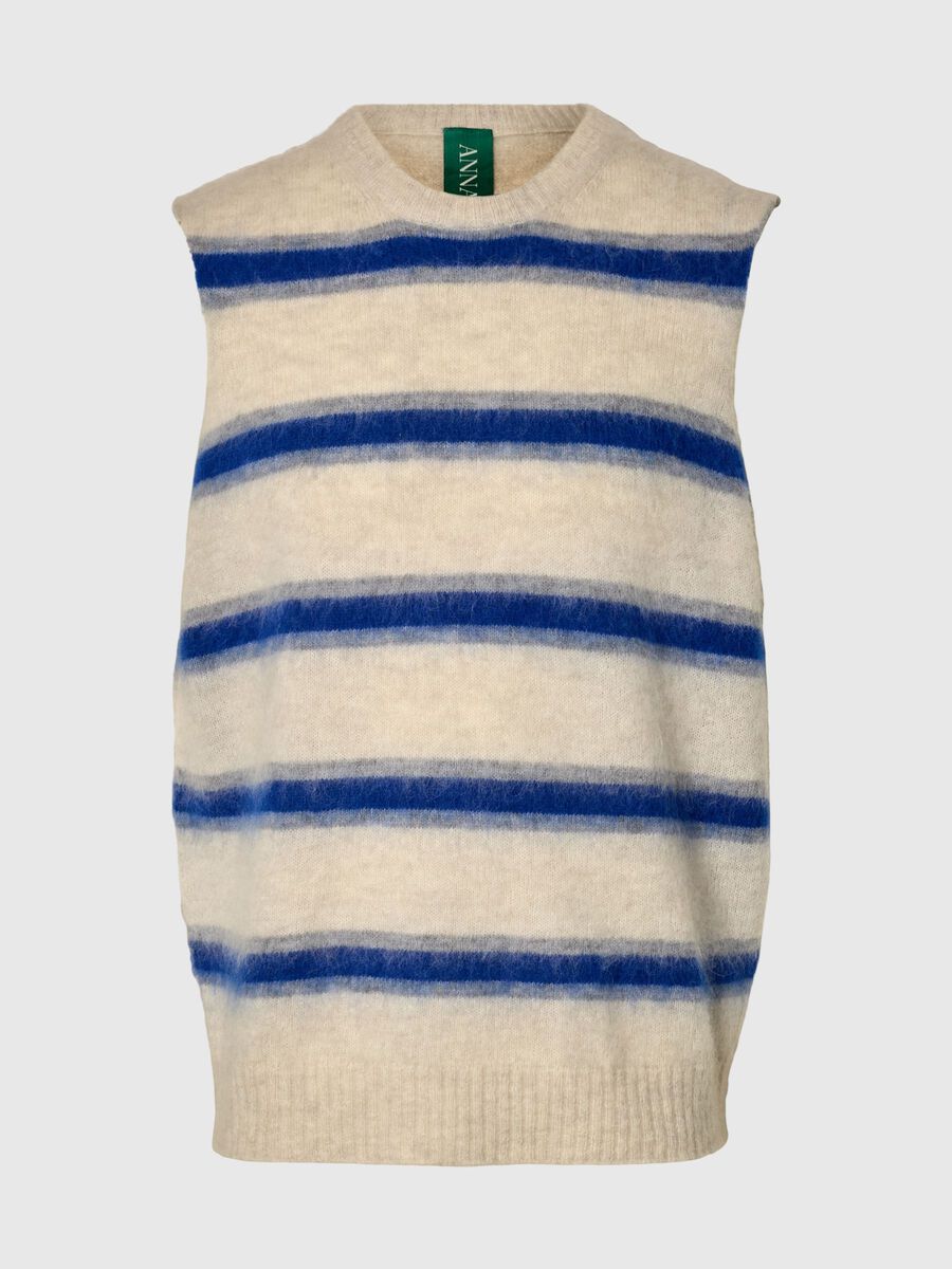 Carousel image - STRIPED KNITTED VEST, Bright Cobalt | 3