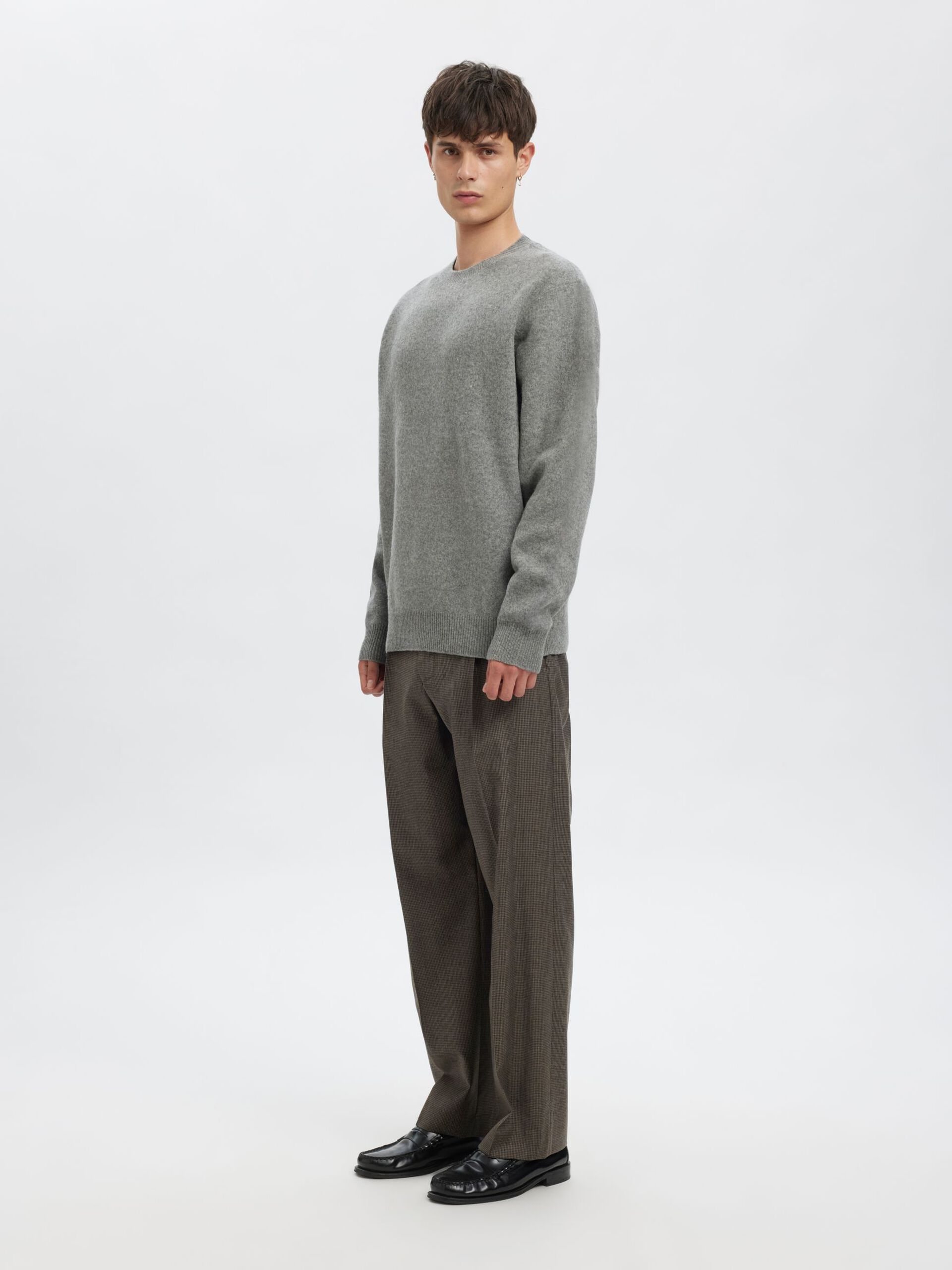 Carousel image - RELAXED FIT WOOL TROUSERS, Major Brown | 5