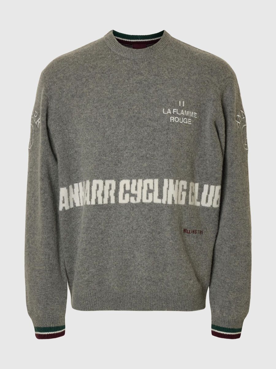 Carousel image - REGULAR FIT KNITTED PULLOVER, Grey Melange | 3