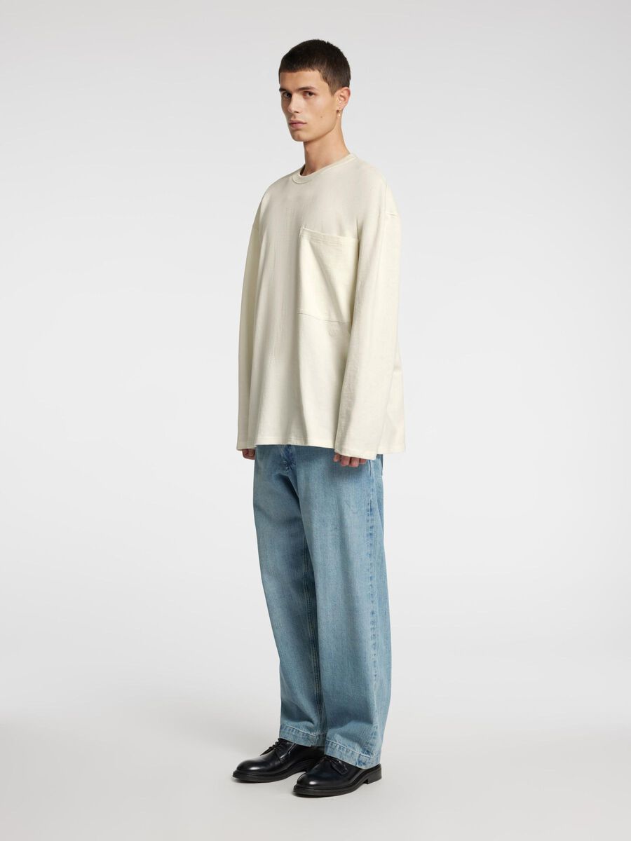 Carousel image - COTTON LONG-SLEEVED T-SHIRT, Coconut Milk | 5