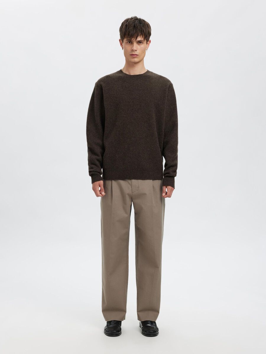 Carousel image - MERINO WOOL PULLOVER, Black Coffee | 1