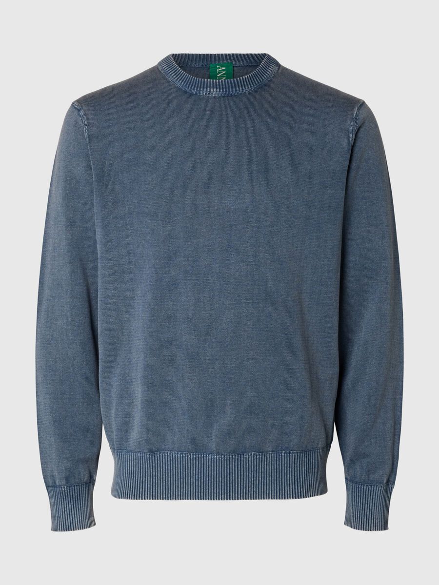 Carousel image - COTTON CREWNECK JUMPER, Dusty Blue | 3