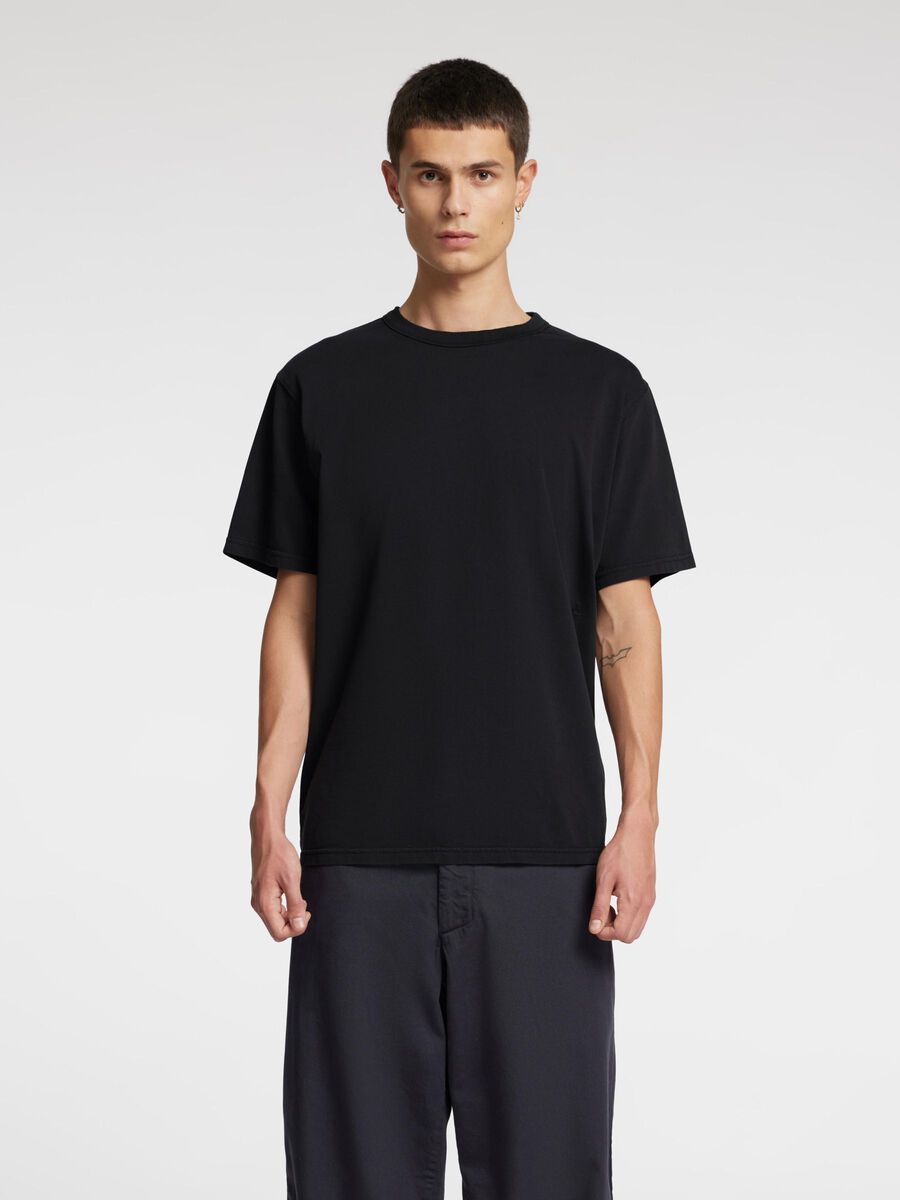 Selected SHORT SLEEVED COTTON T-SHIRT, Forged Iron, highres - 16096871_ForgedIron_003.jpg