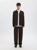 Product image thumbnail - RELAXED FIT OVERSHIRT, Dark Brown Melange | 1