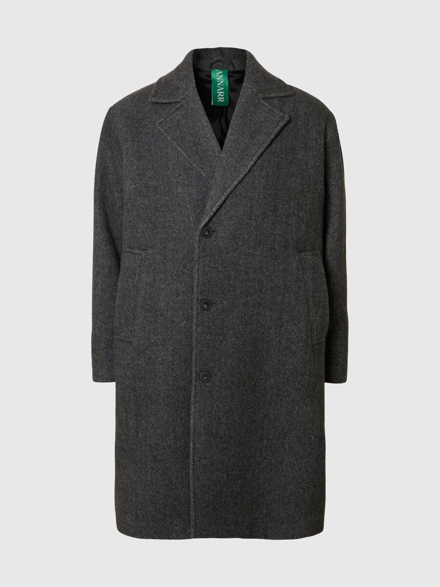 Carousel image - WOOL BLEND COAT, Grey Melange | 3