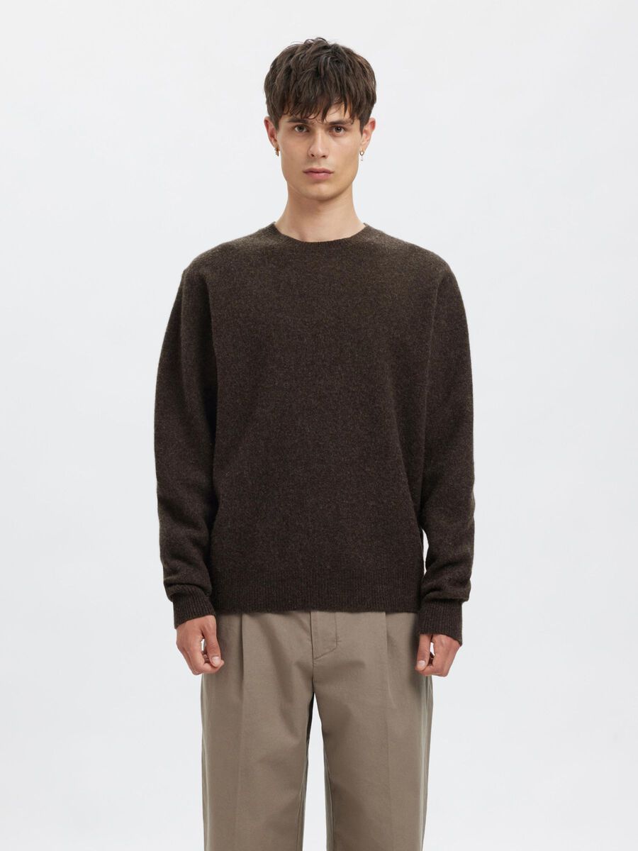 Carousel image - MERINO WOOL PULLOVER, Black Coffee | 2