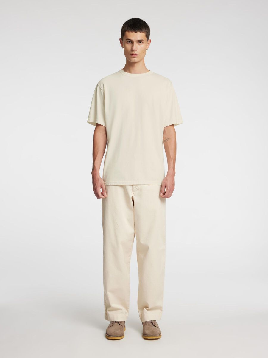 Selected SHORT SLEEVED COTTON T-SHIRT, Birch, highres - 16096871_Birch_005.jpg