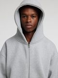 Selected ZIPPED HOODED SWEATSHIRT, Grey Melange, highres - 16095237_GreyMelange_006.jpg