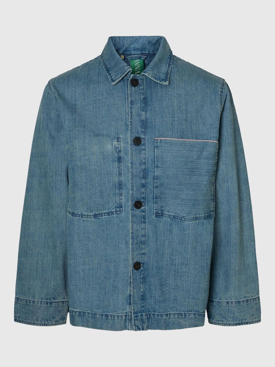 Carousel image - BOXY FIT DENIM SHIRT, Light Blue | 3