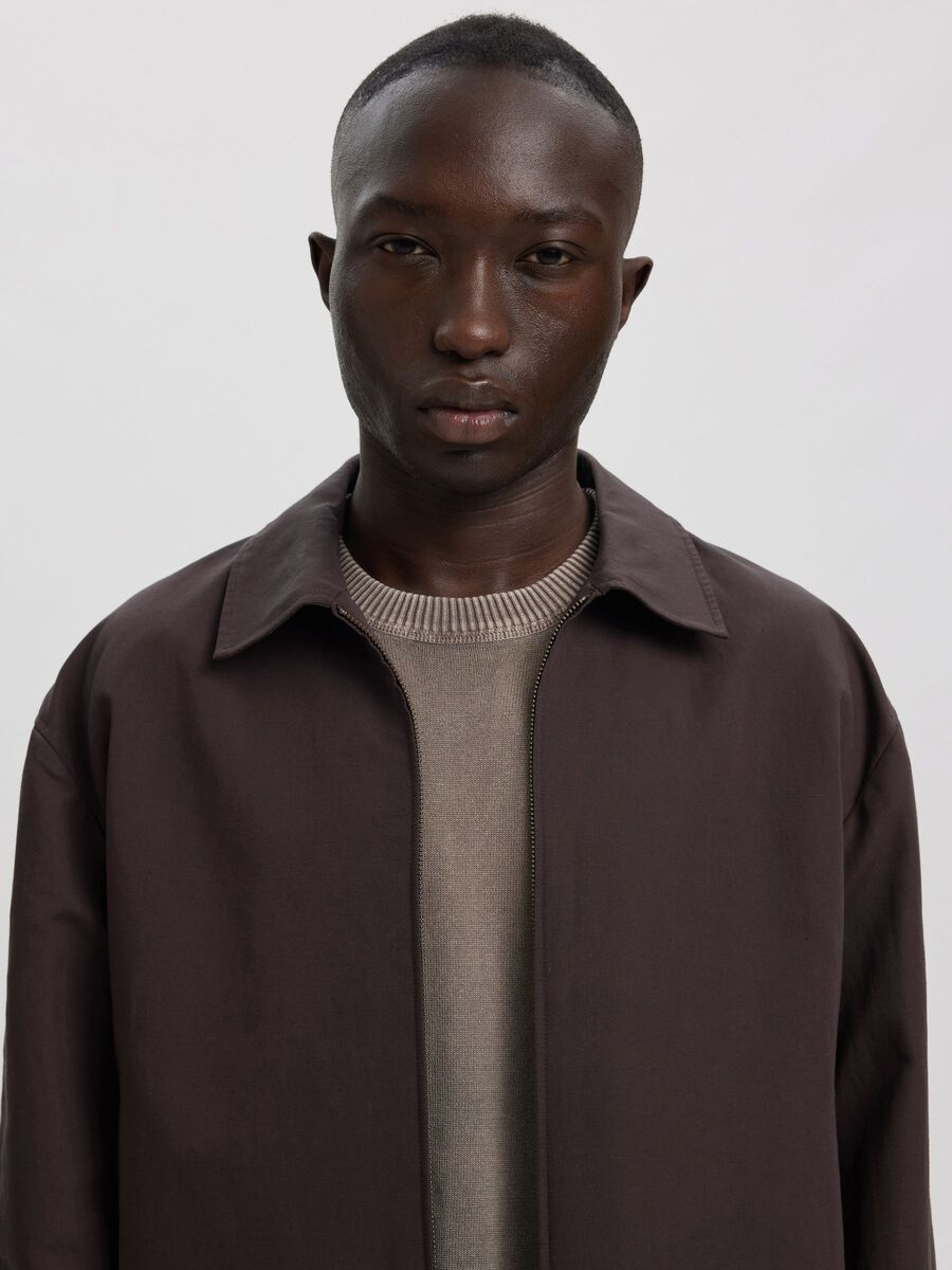 Carousel image - LINEN BLEND OVERSHIRT, Licorice | 6