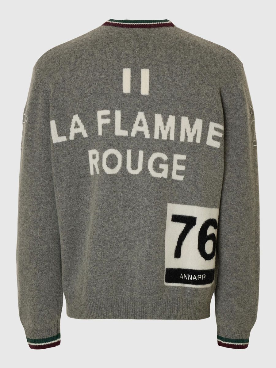 Carousel image - REGULAR FIT KNITTED PULLOVER, Grey Melange | 6