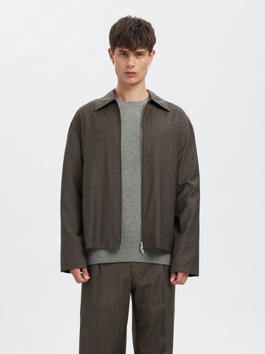 Carousel image - RELAXED FIT WOOL OVERSHIRT, Major Brown | 1