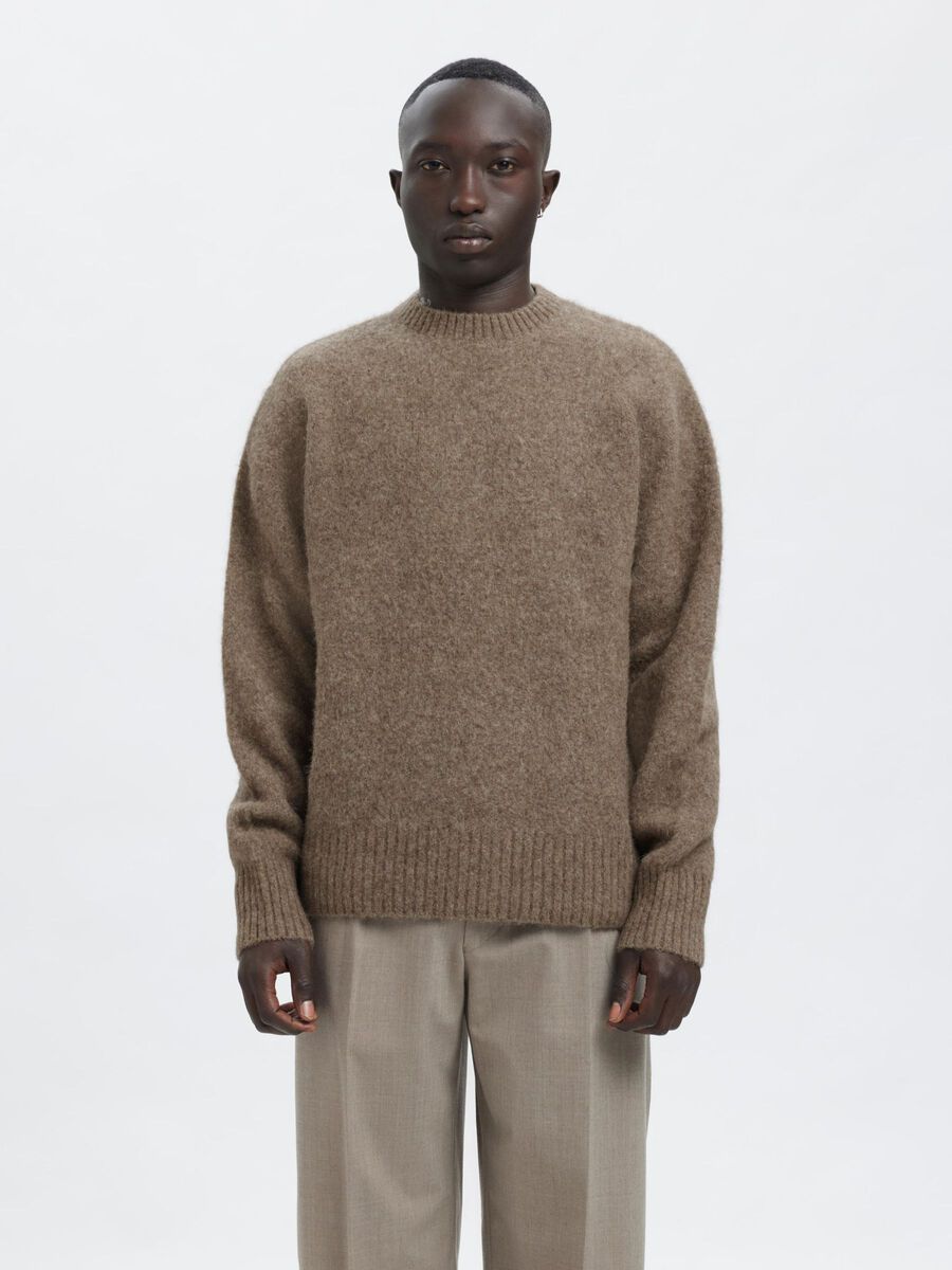 Carousel image - LONG SLEEVED KNITTED PULLOVER, Major Brown | 2