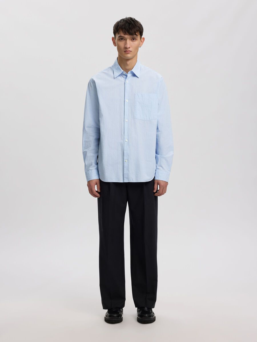 Product tile image - SEERSUCKER LONG SLEEVED SHIRT, Azure Blue | 16100480_AzureBlue_1245934